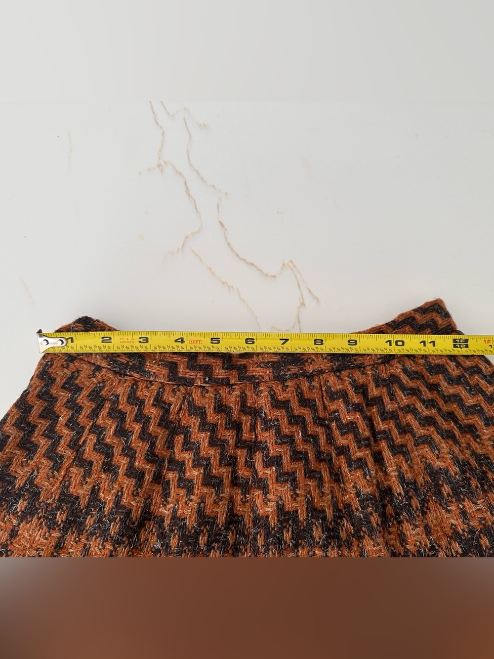 Vintage 1950s/1960s Old Colony Virgin Wool Chevron Pleated Skirt Approx Size S - Picture 6 of 8